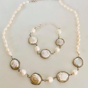 Fresh water pearl set handmade jewelry